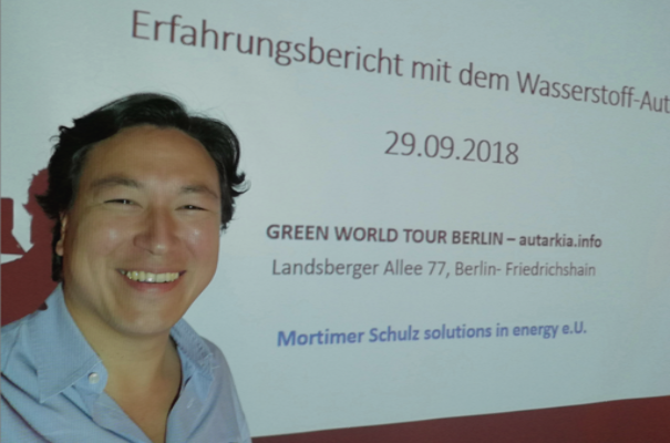 hydrochan green world tour autarkia berlin erfahrungsbericht mit dem wasserstoffauto presentation