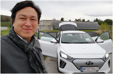 hyundai Ioniq electric_mortimer hydrochan Schulz mautern an der donau krems Energytours blog w37754j headlights scheinwerfer schal