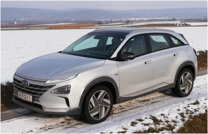 ^hyundai nexo mortimer hydrochan hydrogen w fcev 1 front side view snow wine kamptal